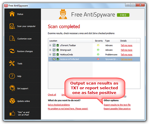 Output Scan Results Output Scan Results